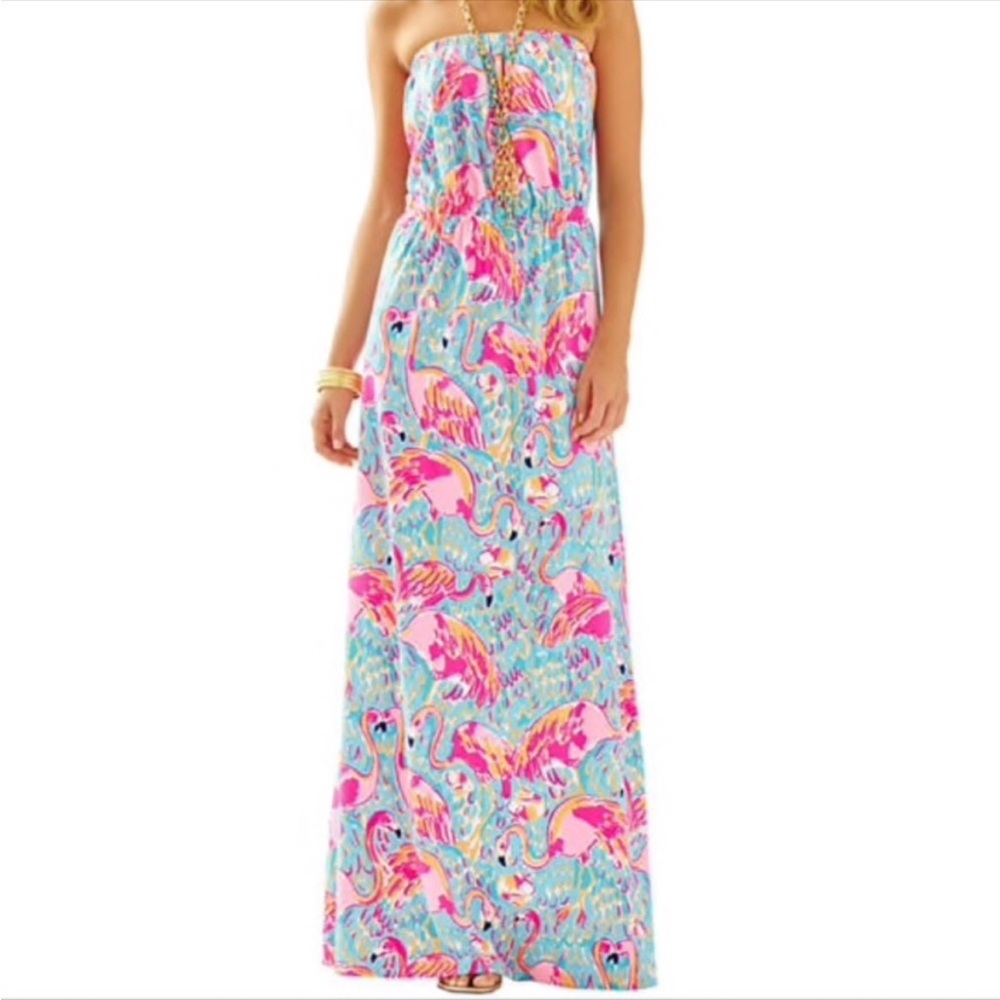 ISO…… (IN SEARCH OF) Lilly Pulitzer peel and eat Marlisa flamingo maxi dress. - Picture 2 of 2